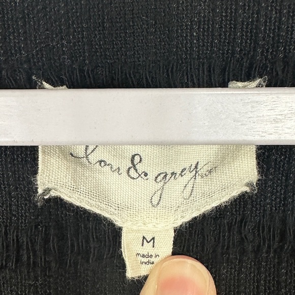 Lou & Grey Shirt Dress Roll Tab sleeves Drawstring waist cotton, sz M, GUC - Picture 2 of 6